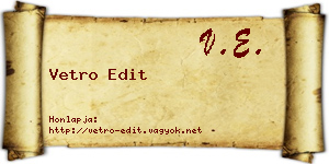 Vetro Edit névjegykártya